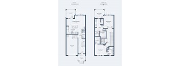 A floor plan shows two levels of a house with labeled rooms and dimensions.