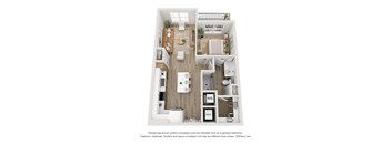 a 3 bedroom floor plan with a bedroom and a living room