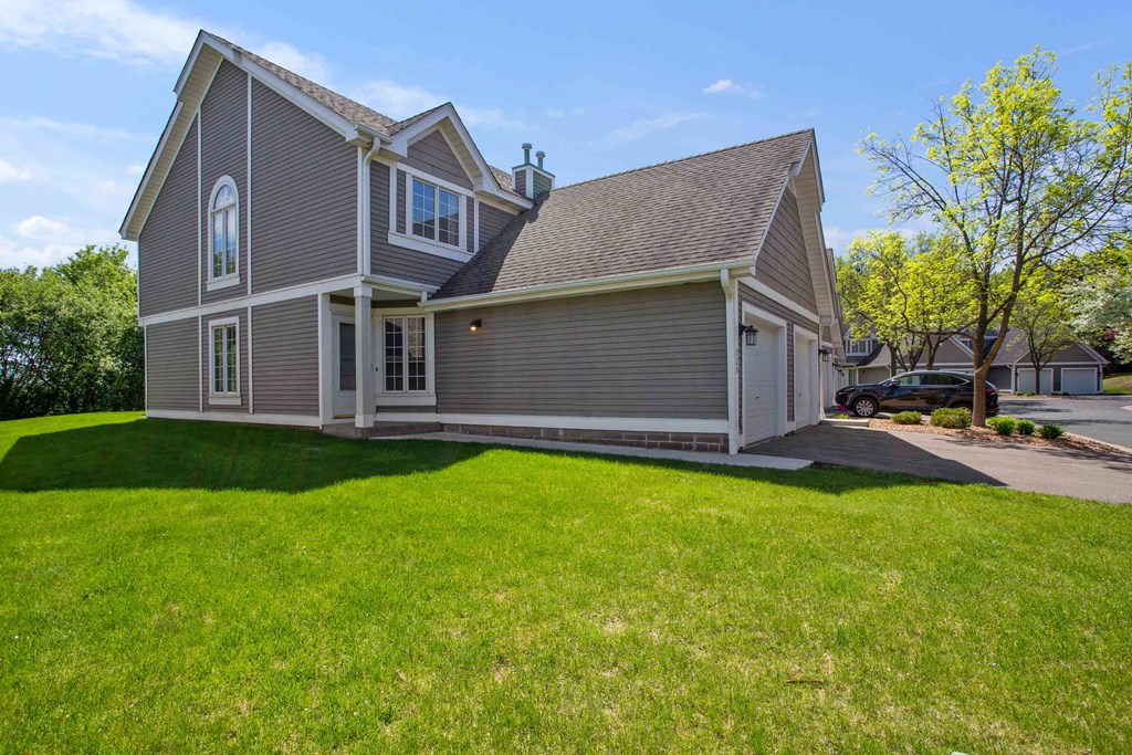 Exterior side view of a townhome