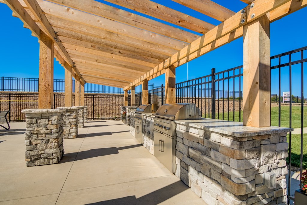 Outdoor Grilling Station on Pool Deck