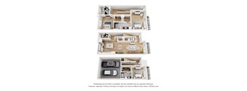 A set of four images showing different floor plans of a house.