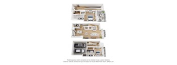 A set of three images showing different floor plans of a house.