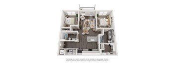 a 3 bedroom floor plan with a bathroom and a living room