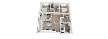 a 1 bedroom floor plan with a bathroom and a living room