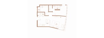 a floor plan of a house with a loft and a staircase
