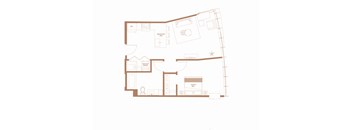 a floor plan of a house with a bedroom and a living room