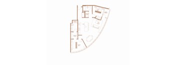 a floor plan of a small apartment with a bedroom and a living room