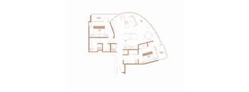 a floor plan of a house with a pool and a bedroom