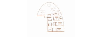 a floor plan of a small apartment with a bedroom and a living room
