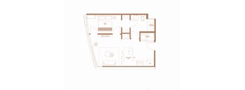 a floor plan of a house with a bedroom and a living room