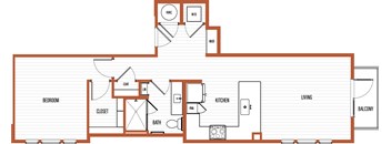 One Bedroom Floor Plan