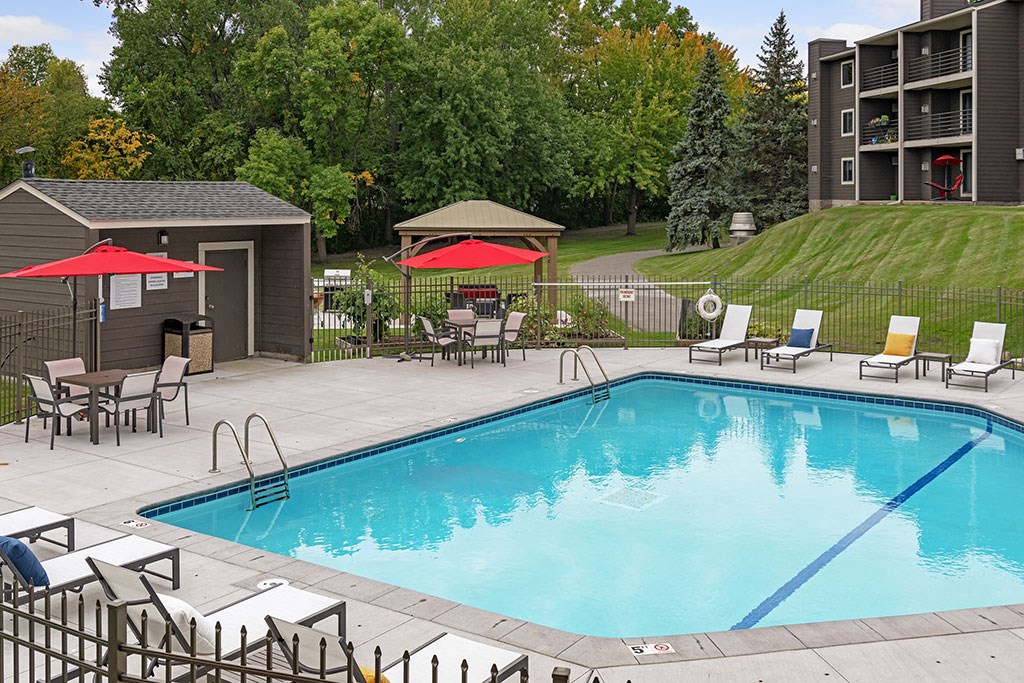 Outdoor Pool with seating surrounding
