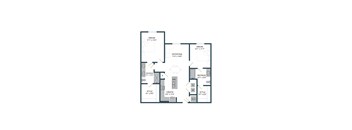 A floor plan of a house with labeled rooms and dimensions.