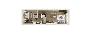 a floor plan of a one bedroom apartment