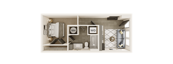 a floor plan of a one bedroom apartment