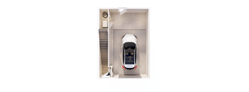 A white box with a cell phone and a remote control inside.