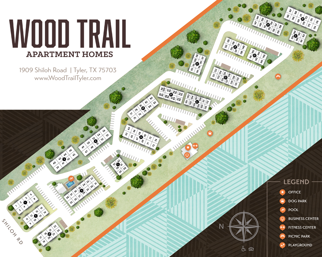a site plan of a wood trail apartment homes