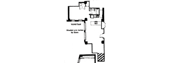 A black and white diagram of a Venetian shutter system.