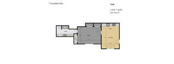 a floor plan of a unit with a bedroom and a bathroom