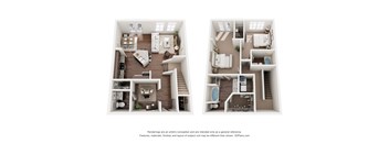 Two images of a floor plan of an apartment.