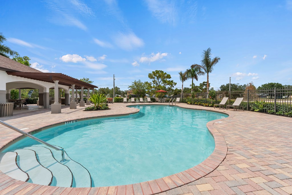 the swimming pool at the preserve at ballantyne commons apartments