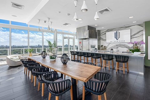 Roof- top Sky Lounge with Fort Lauderdale City and River Views