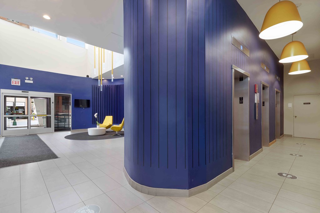 Lobby with elevators