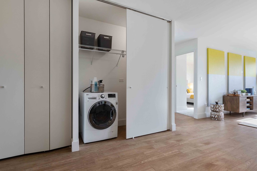 Utility closet with washer and dryer