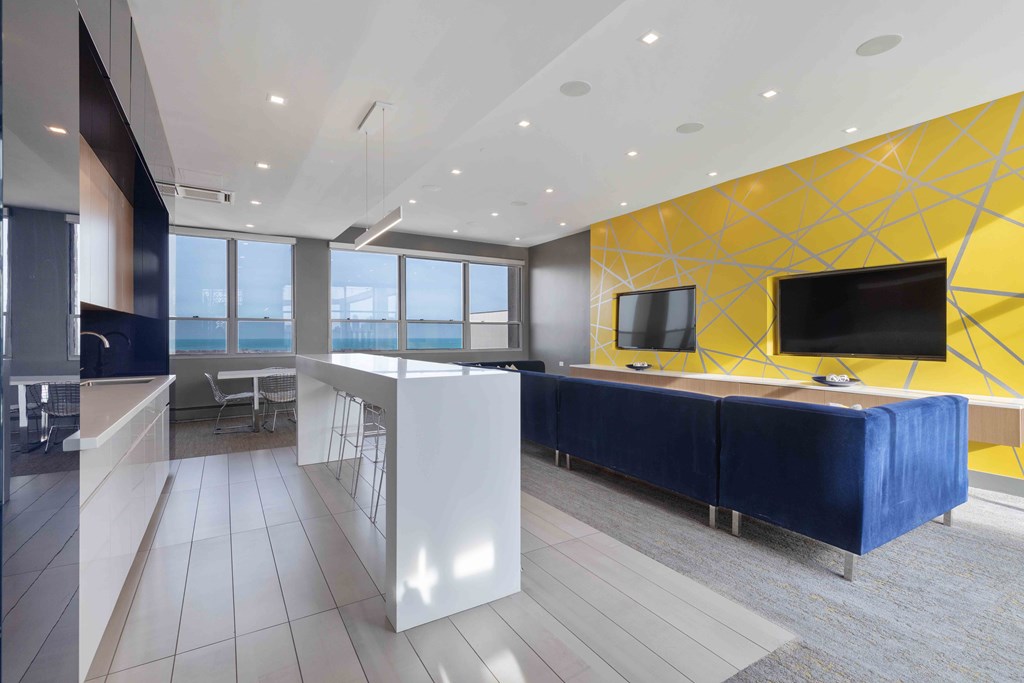 Rooftop social room with panoramic views