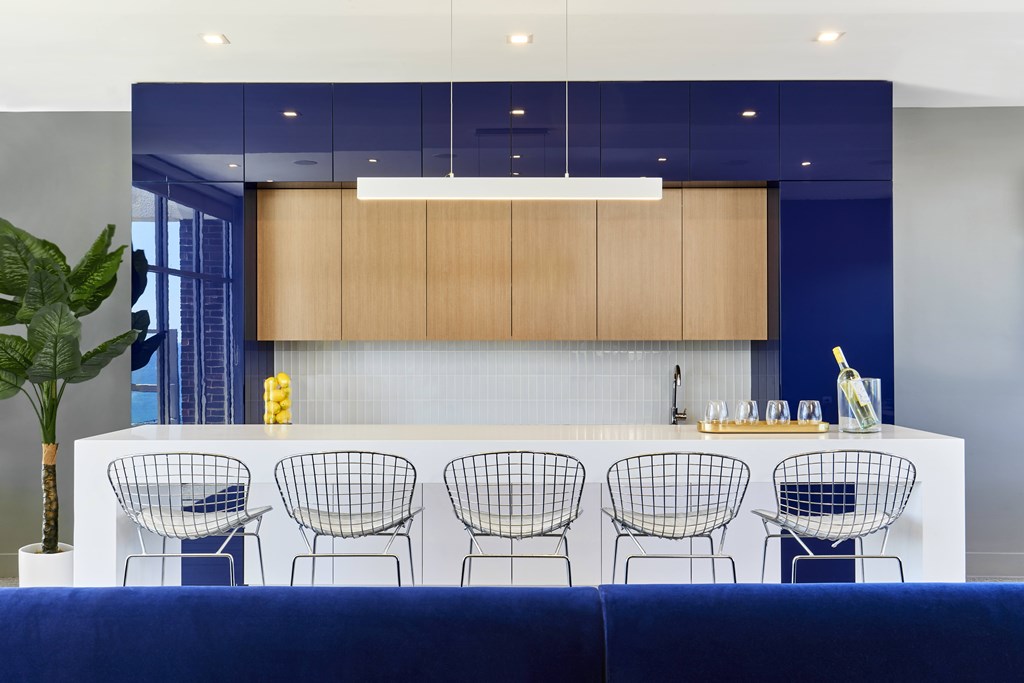 Social room with kitchen