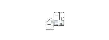 A floor plan of a house with a living room, dining room, kitchen, and bathrooms.