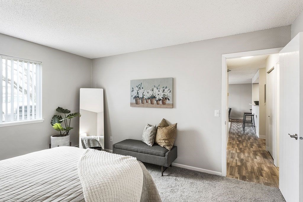 our apartments offer a bedroom with a couch and a living room