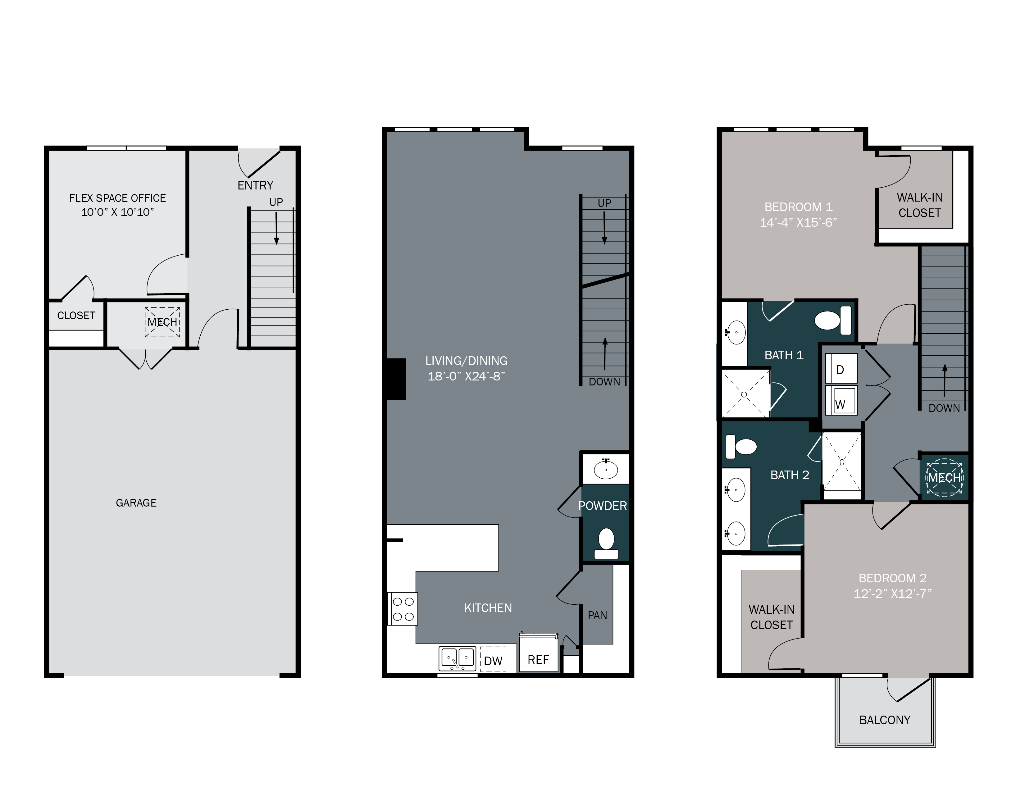 Spacious 2 bedroom 2 bath townhome with attached garage