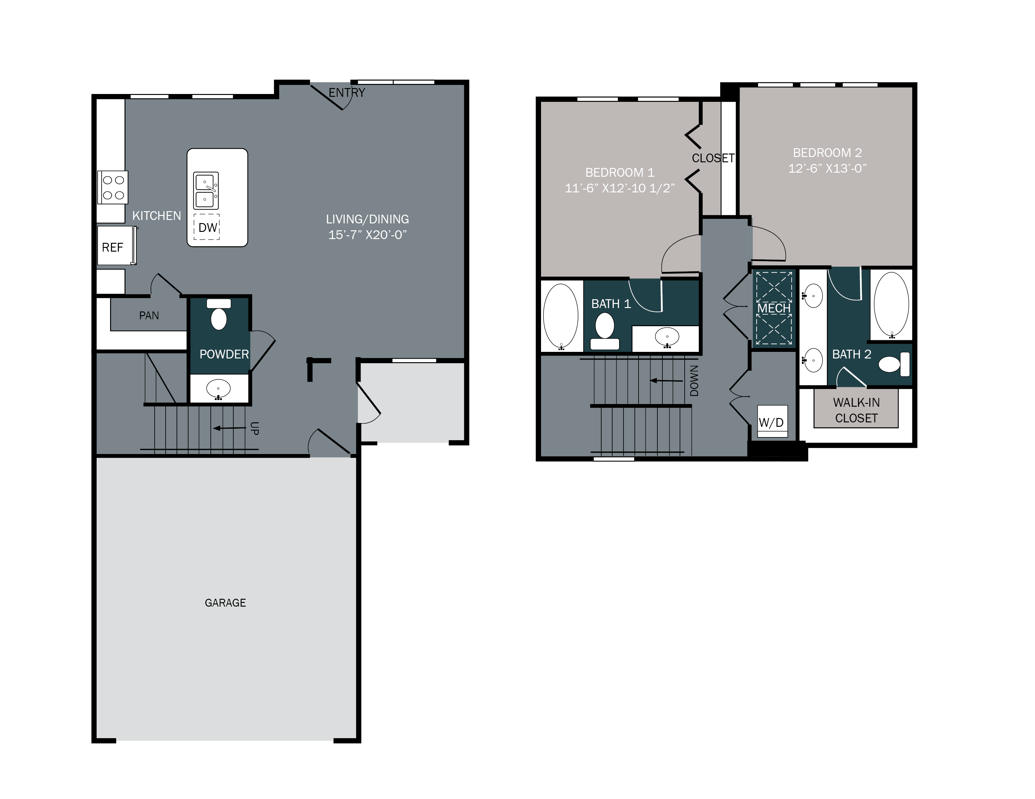 Spacious 2 bedroom 2 bath townhome with attached garage