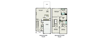 three floor plan of a house with a bedroom and a living room