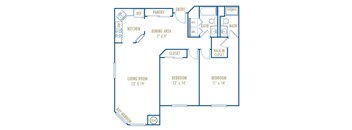 a floor plan at Fountain Place Apartments in Eden Prairie, MN