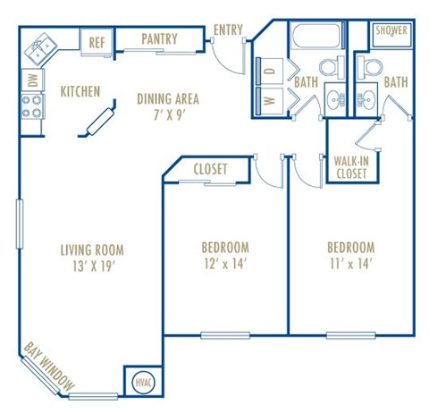 a floor plan at Fountain Place Apartments in Eden Prairie, MN