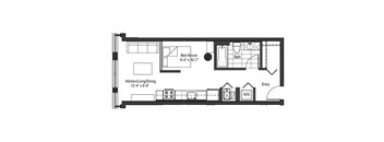 a floor plan of a small house with bedrooms and a bathroom
