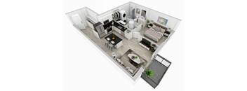 bedroom floor plan an in 3d