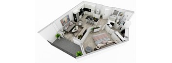 bedroom floor plan an in 3d