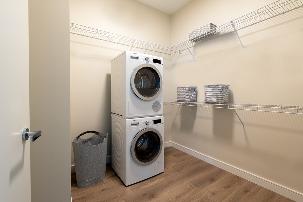 walk-in closet with laundry