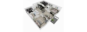 bedroom floor plan an in 3d