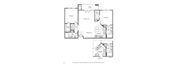 Two bedroom, two bath with dining room and private patio