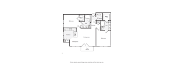 Two bedroom, two bath with dining room and private patio