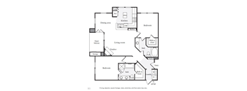 Two bedroom, two bath with dining room and private patio