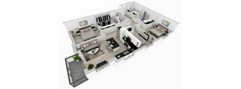 a floor plan of a two bedroom apartment with a living room and dining room