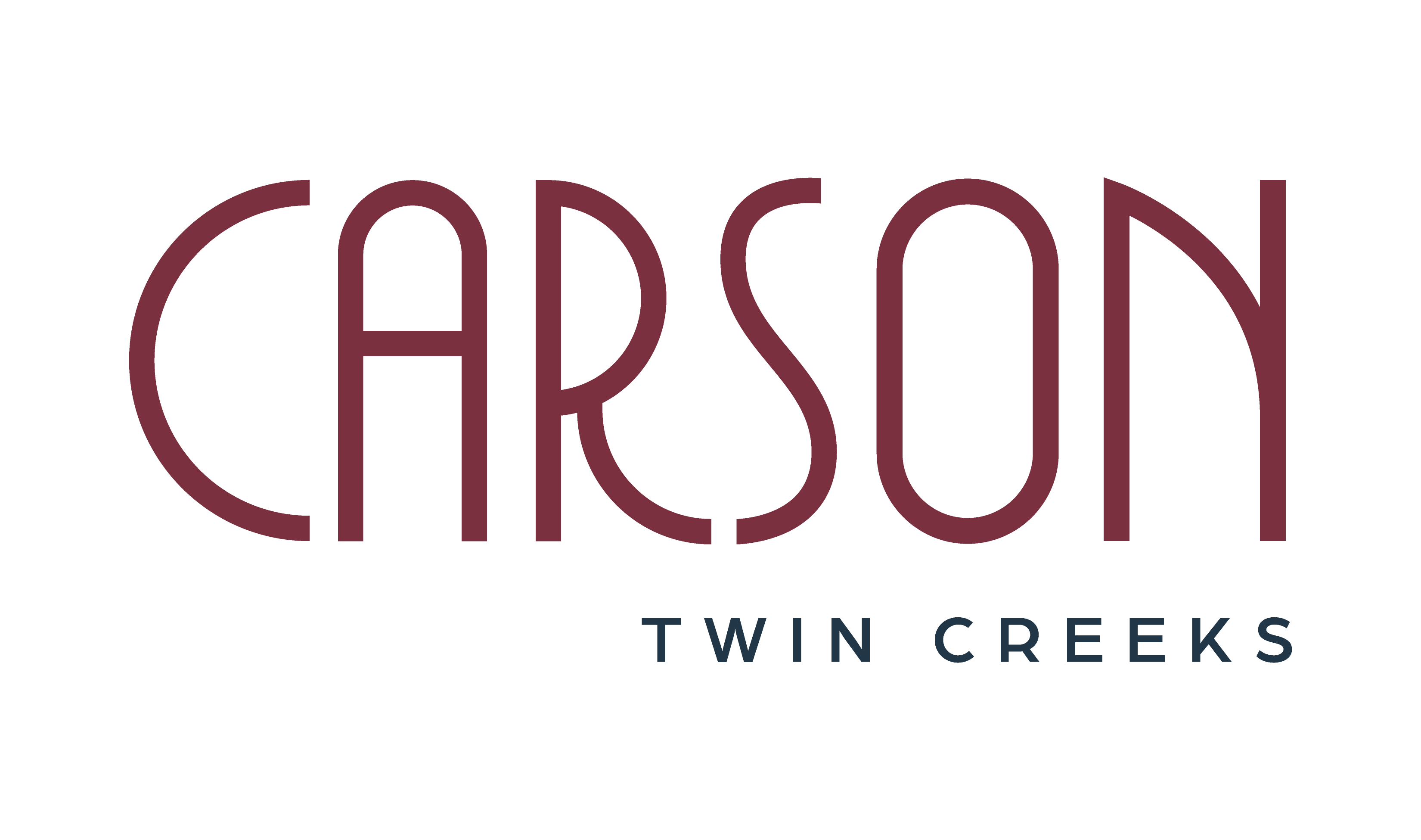 A logo with the word "CARSON" in large letters and "TWIN CREEKS" in smaller letters below it.