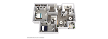 B2 floorplan, 1025 sq ft.