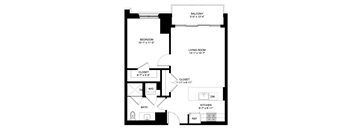 a floor plan of a house with an open floor plan with a living room and
