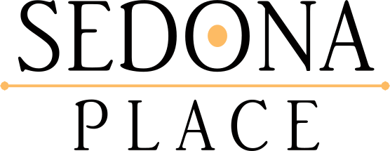 A logo with the words "SEDONA PLACE" in black with a line through the middle.